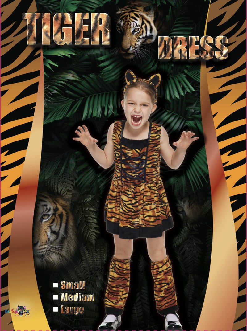 EraSpooky Little Tiger Costume Kids Halloween Animal Costume Big Cat Outfit for Girls - Image 5